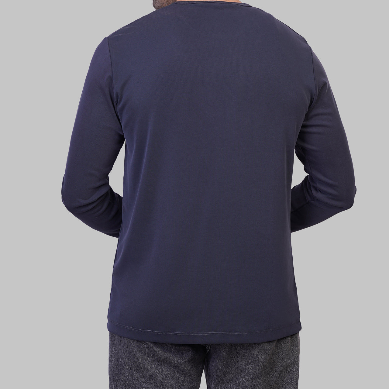 LONG SLEEVE SLIM T-SHIRT - NAVY