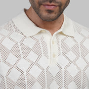 Refined Perforated Knit Polo - Dockland