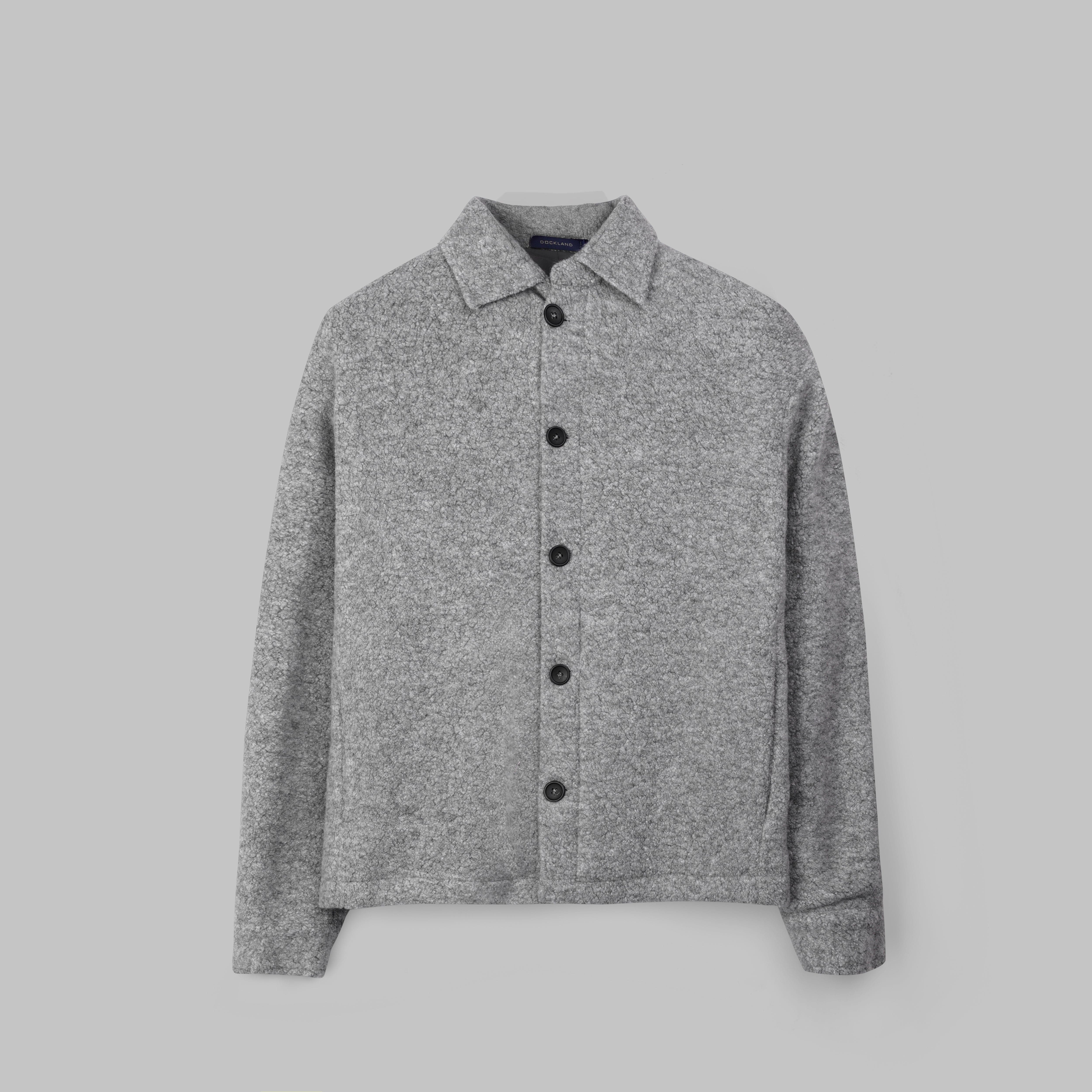 PREMIUM WOOL BUTTON-UP JACKET - GREY