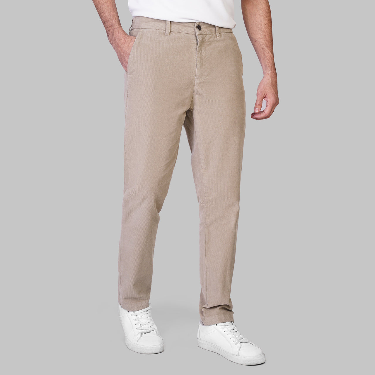 PREMIUM CORDUROY TROUSERS  - BEIGE