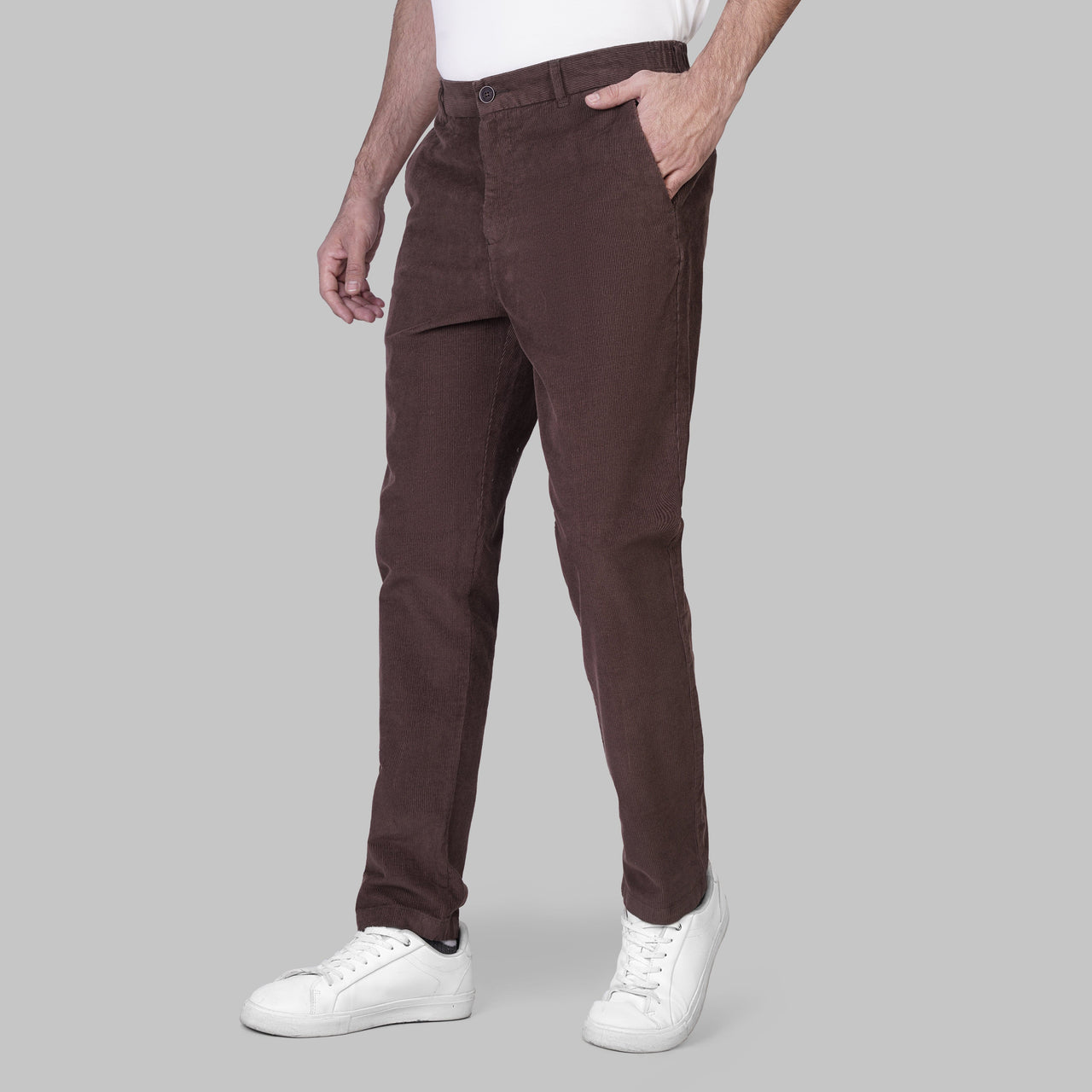 PREMIUM CORDUROY TROUSERS  - BROWN