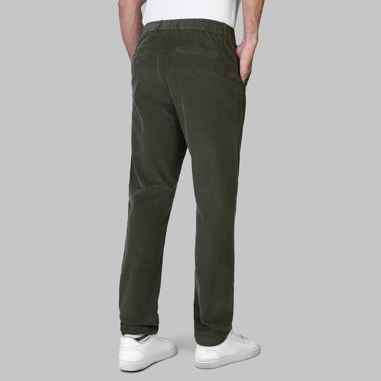 PREMIUM CORDUROY TROUSERS  - OLIVE