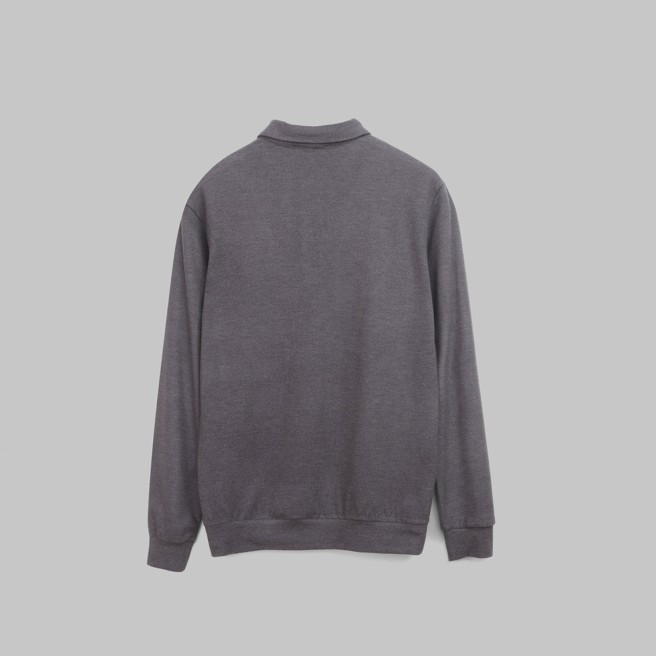 قميص بولو بأكمام طويلة - فحمي