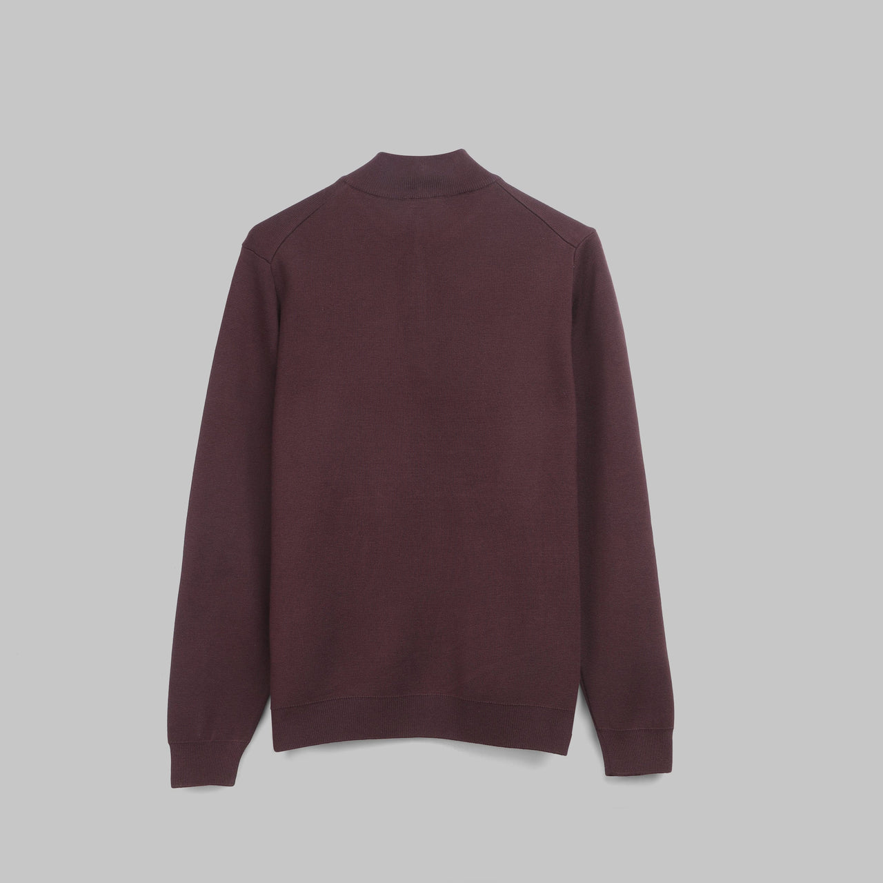 BASIC HALF-ZIP SWEATER - BURGUNDY