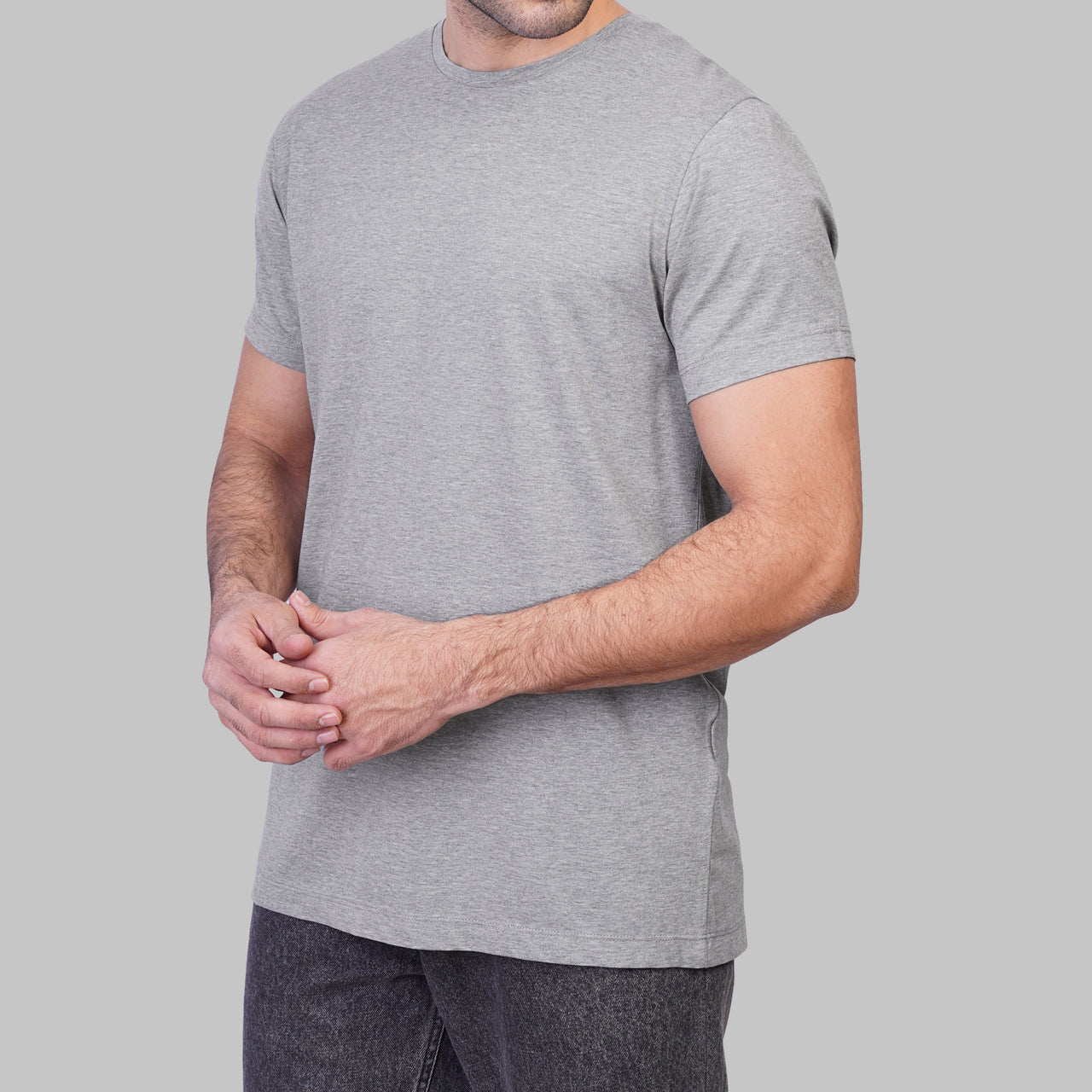 Premium Round-Neck Tshirt  - GREY