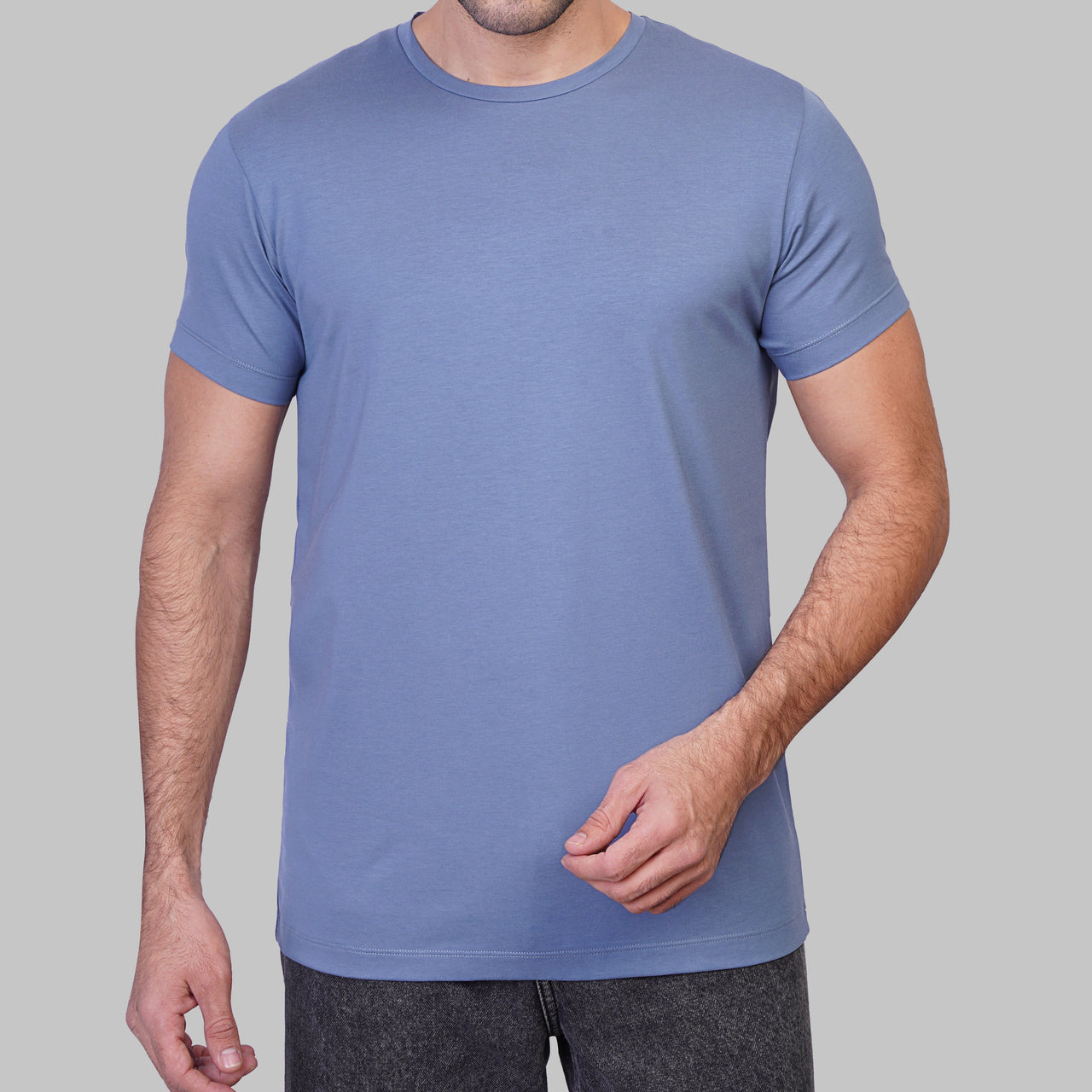Premium Round-Neck Tshirt  - INDIGO