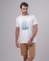 ROUND NECK PRINTED T-SHIRT - WHITE - Dockland