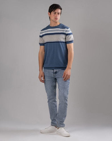 STRIPED KNIT T-SHIRT  - JEANS - Dockland