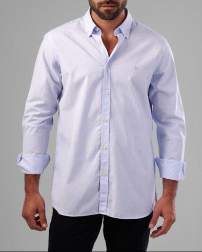 LONG SLEEVE STRIPED SHIRT -SKY BLUE- Dockland