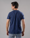 ROUND NECK PATTERNED T-SHIRT - NAVY - Dockland