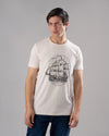 ROUND NECK PRINTED T-SHIRT - OFF WHITE - Dockland
