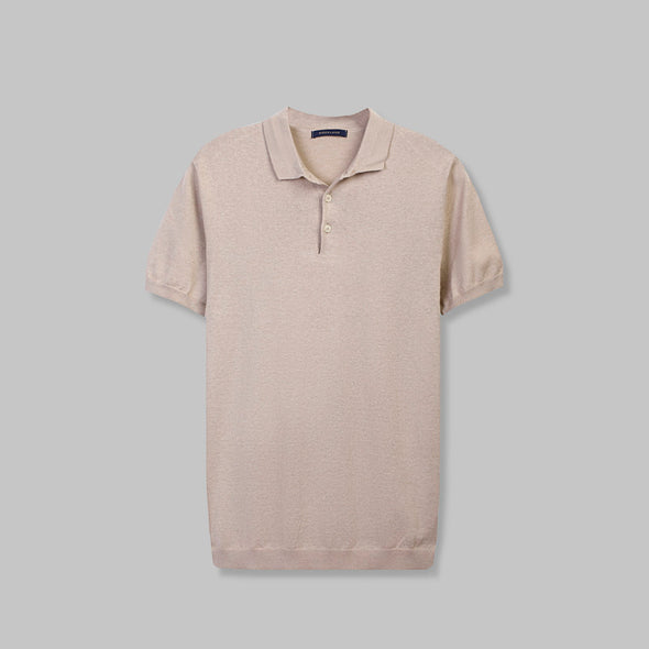 KNIT POLO SHIRT  - BEIGE - Dockland