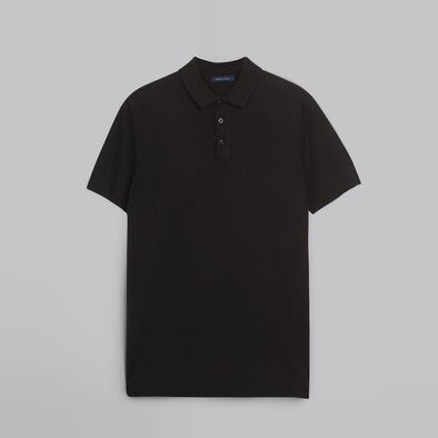 KNIT POLO SHIRT  -BLACK - Dockland
