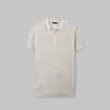 RIBBED KNIT POLO SHIRT- LIGHT BEIGE -DOCKLAND