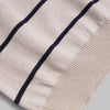 V-Neck Striped Knit Polo-BEIGE-Dockland