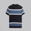 Half Zipper Striped Knitwear T-shirt  - NAVY-Dockland