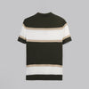 Half Zipper Striped Knitwear T-shirt  - OLIVE-Dockland