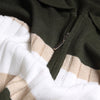 Half Zipper Striped Knitwear T-shirt  - OLIVE-Dockland