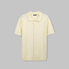 TEXTURED KNIT POLO SHIRT - OFF WHITE - DOCKLAND