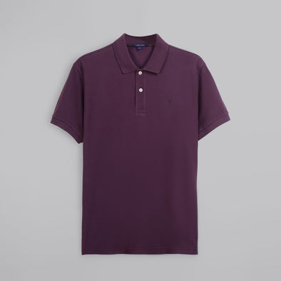 CLASSIC FIT PIQUE POLO SHIRT - BURGUNDY -Dockland