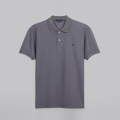CLASSIC FIT PIQUE POLO SHIRT - GREY -Dockland