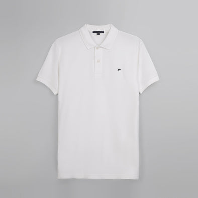 CLASSIC FIT PIQUE POLO SHIRT - OFF WHITE -Dockland