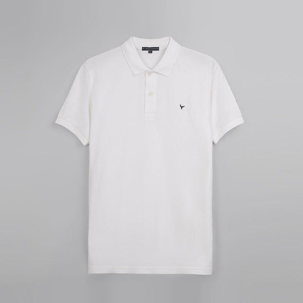 CLASSIC FIT PIQUE POLO SHIRT - OFF WHITE -Dockland