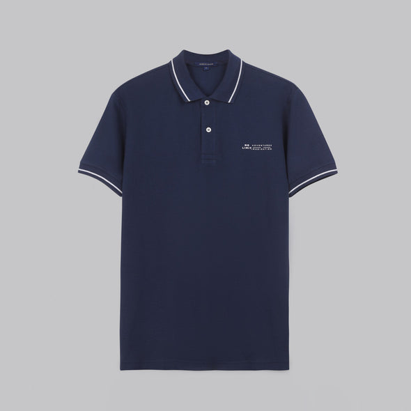 Tipped Collar Polo Shirt - NAVY - Dockland