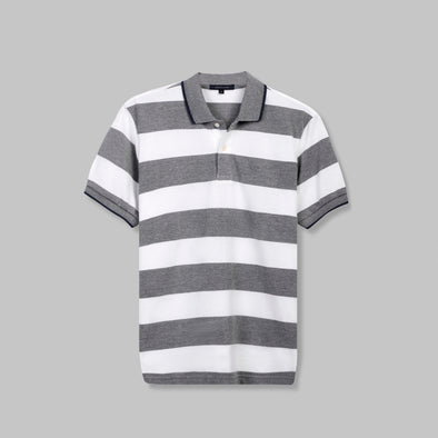 Classic Striped Polo with Tipped Collar  - CHINEE - DOCKLAND