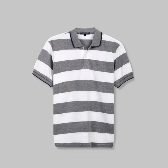 Classic Striped Polo with Tipped Collar  - CHINEE - DOCKLAND