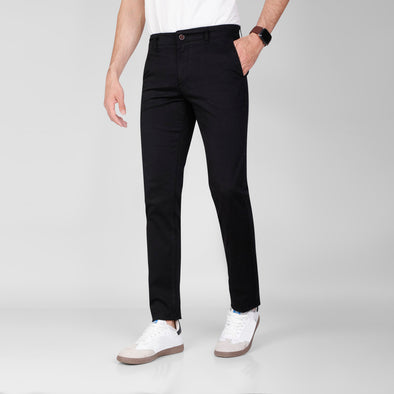 Slim Fit Chino Pants - BLACK - Dockland