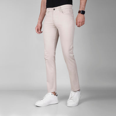 SLIM FIVE-POCKET PANTS  -  BEIGE - Dockland