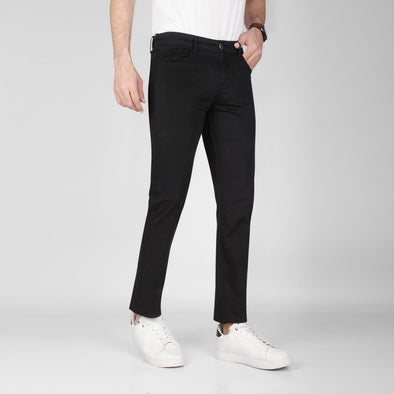 SLIM FIVE-POCKET PANTS  -  BLACK - Dockland