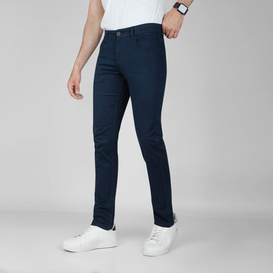 SLIM FIVE-POCKET PANTS  -  NAVY - Dockland