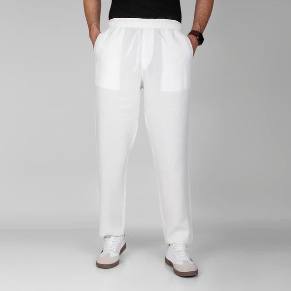 TENCEL-Linen Elastic Waist Pants  -  OFF WHITE - Dockland