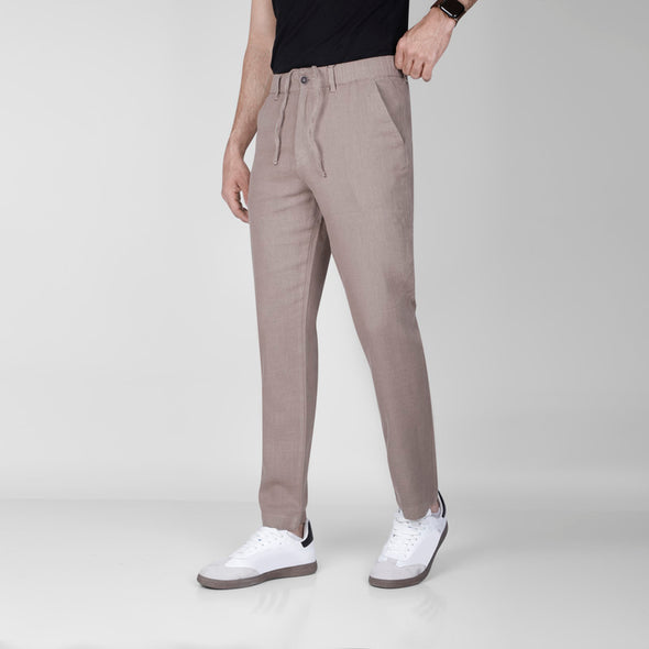 Lightweight  Ramie-Cotton Trousers-   CAFE - Dockland