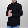 LONG SLEEVE PLAIN OXFORD SHIRT - BLACK - Dockland