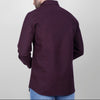 LONG SLEEVE PLAIN OXFORD SHIRT - WINE - Dockland