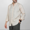 LONG SLEEVE LINEN SHIRT  - BEIGE- Dockland