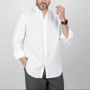 LONG SLEEVE LINEN SHIRT  - OFF WHITE- Dockland