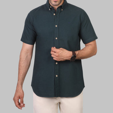 SHORT SLEEVE OXFORD SHIRT  - OLIVE - DOCKLAND