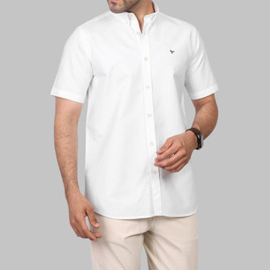 SHORT SLEEVE OXFORD SHIRT  - WHITE - DOCKLAND