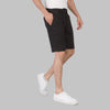 SLIM-FIT LINEN BERMUDA SHORTS - BLACK