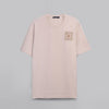 Short-Sleeved Patterned T-Shirt -LIGHT BEIGE - Dockland