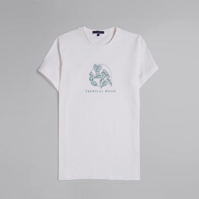 Short-Sleeved Patterned T-Shirt -OFF WHITE - Dockland