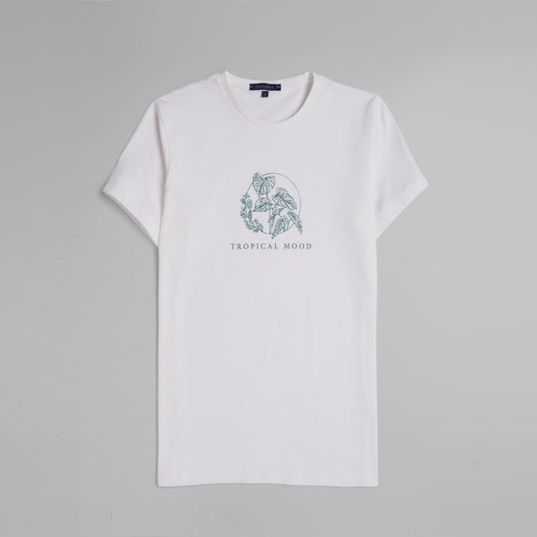 Short-Sleeved Patterned T-Shirt -OFF WHITE - Dockland