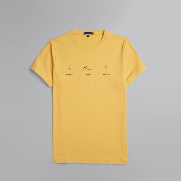 Short-Sleeved Patterned T-Shirt -YELLOW- Dockland