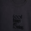 Rubber-Printed Round Neck T-Shirt -BLACK- Dockland