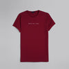 Rubber-Printed Round Neck T-Shirt -WINE- Dockland