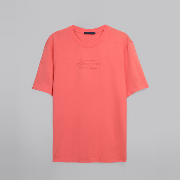 Rubber-Printed Round Neck T-Shirt -MELON- Dockland